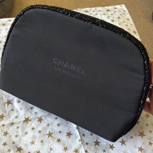 NWOT New Chanel make up pouch black 9x6